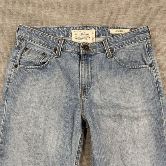 Levi Strauss Signature Denim Bermuda Shorts Womens 10 Low Rise Blue Stretch - Picture 3 of 14